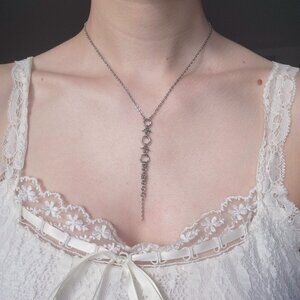 Gothic silver rosary necklace ✦ Antique dagger style chainmaille necklace ✦